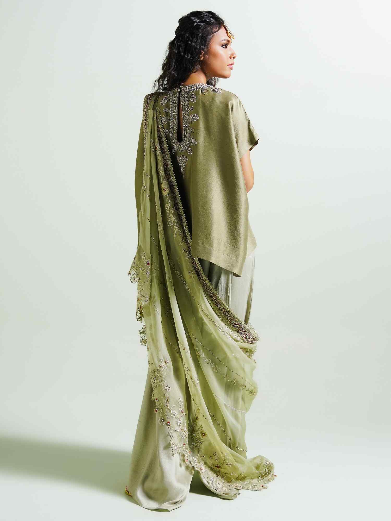 BAND GALA DRAPED DUPATTA & PANTS - Image 2