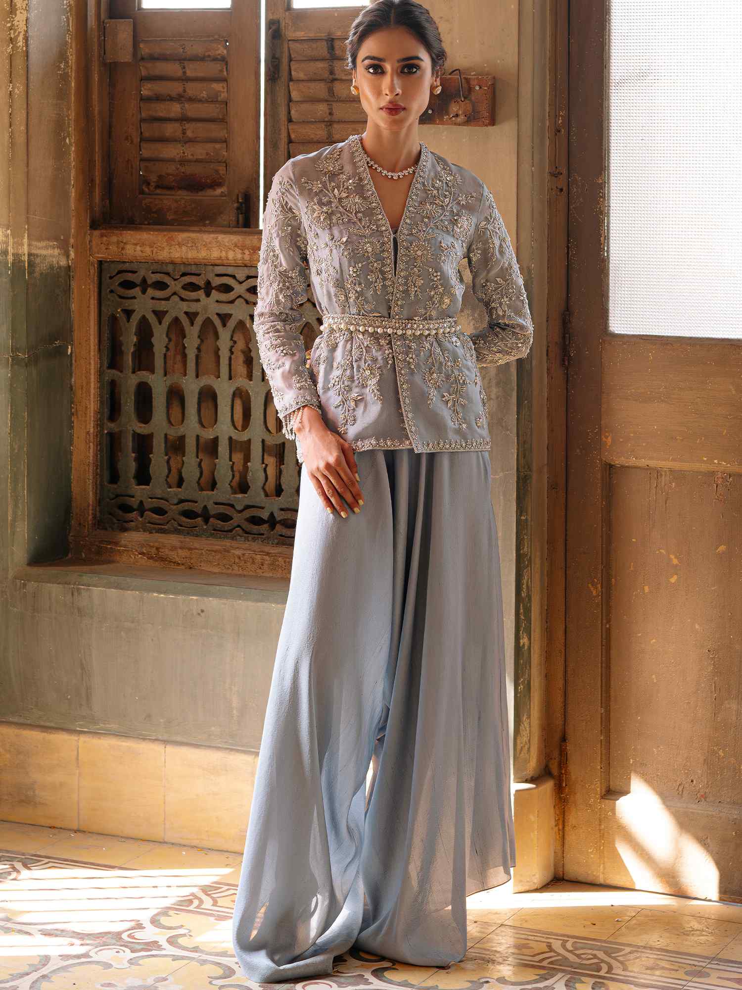 BELTED JACKET, BLOUSE & PANTS - Image 3
