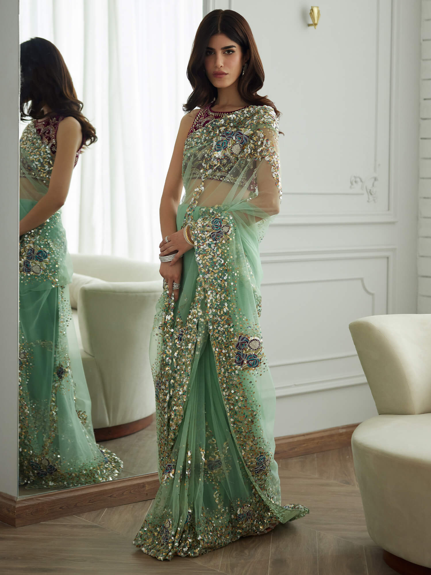 BLOUSE, SARI & PETICOAT - Image 3