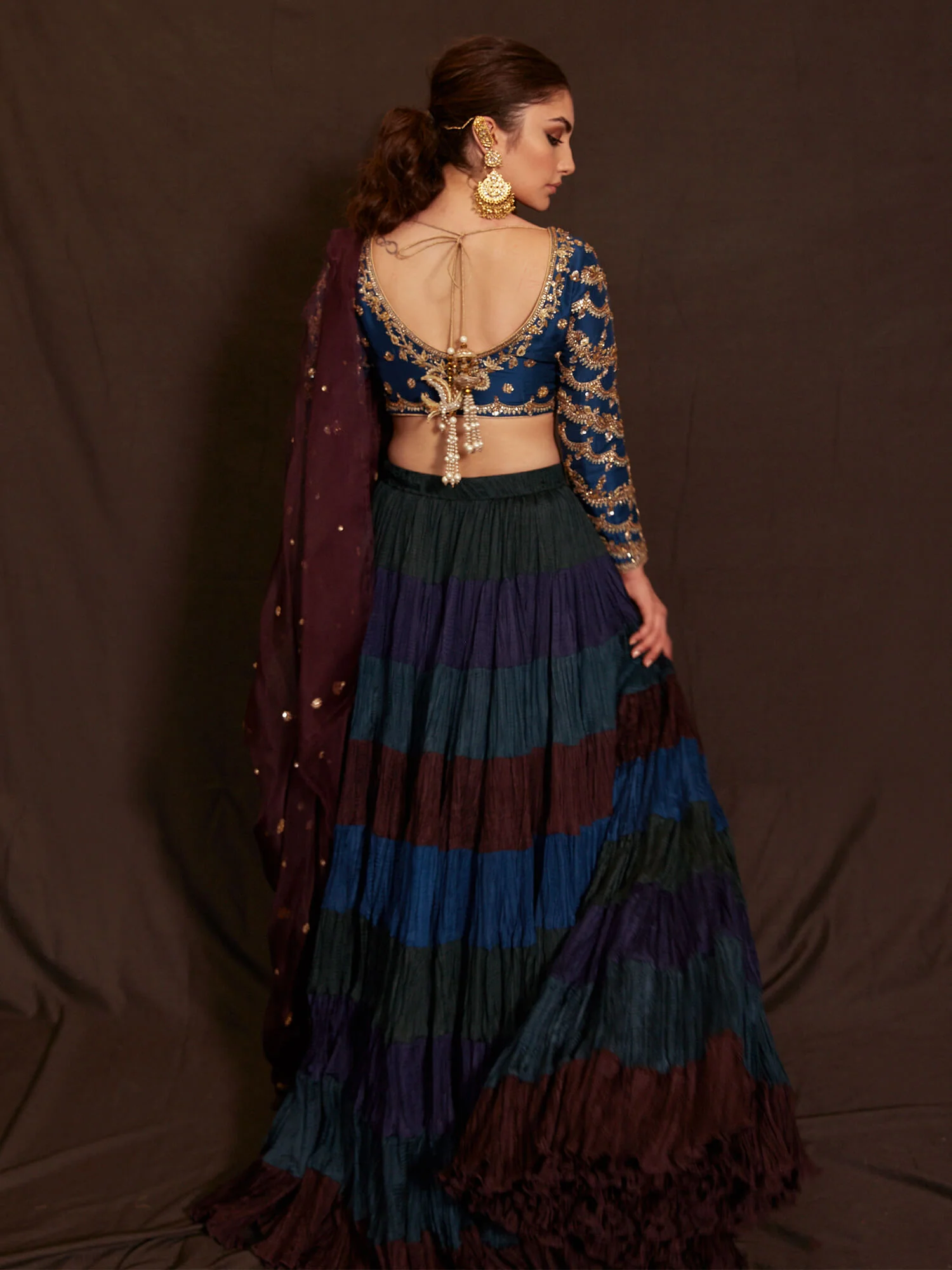 BLOUSE, CRUSHED GHAGRA & DUPATTA - Image 4