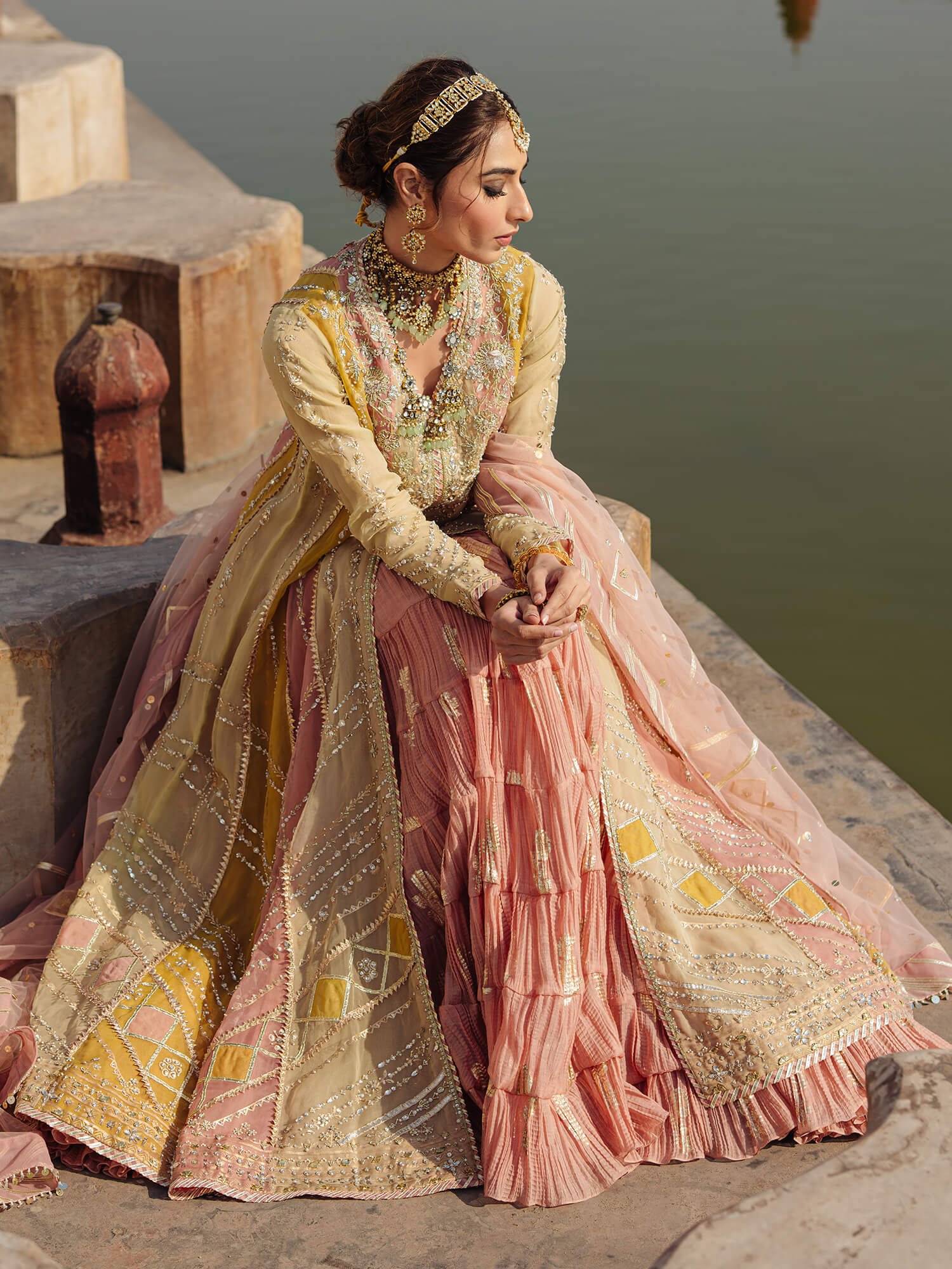 KALIDAR, BLOUSE, CRUSHED GHAGRA & DUPATTA - Image 3