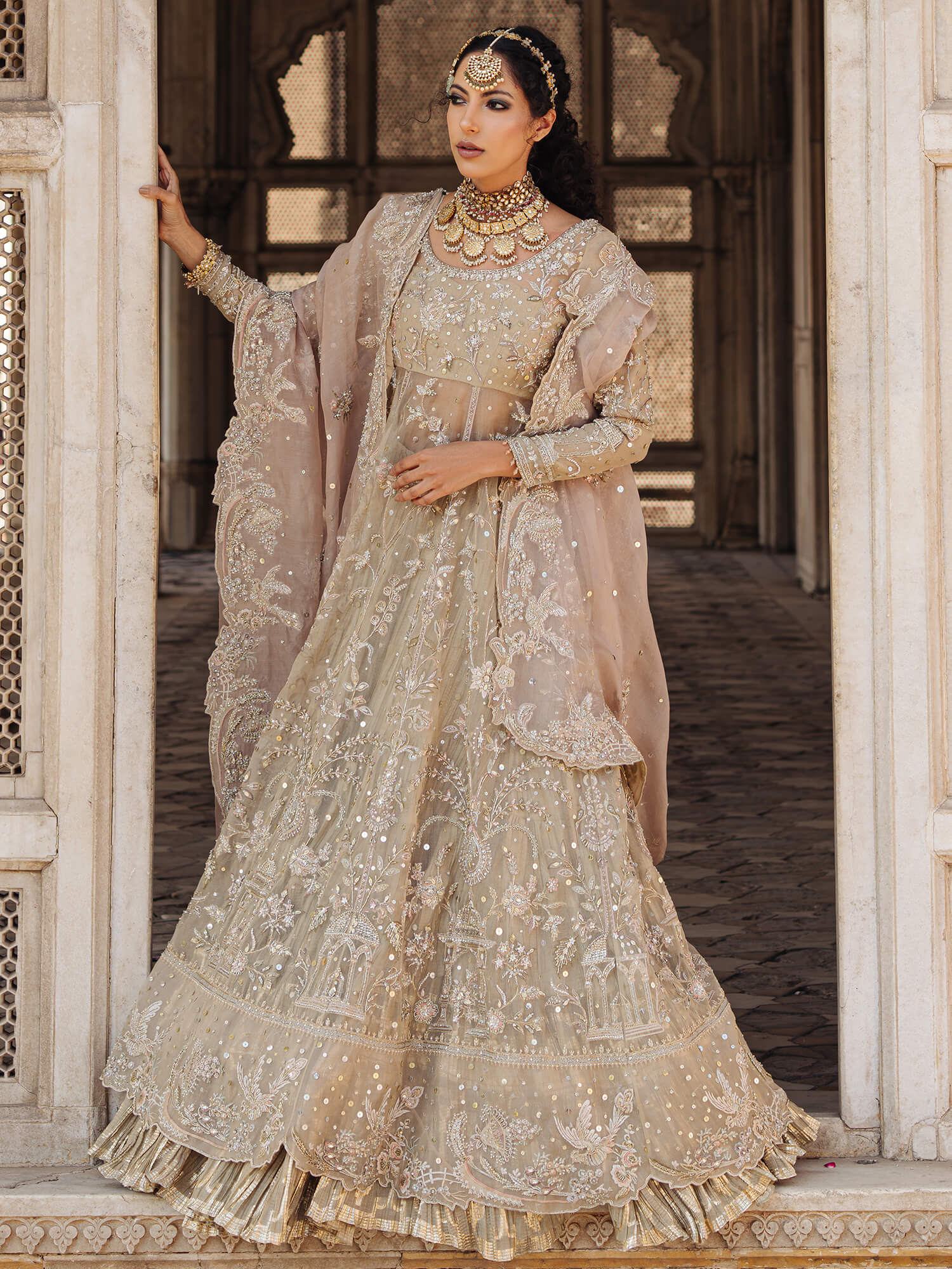 PESHWAS CRUSHED GHAGRA & DUPATTA - Image 3
