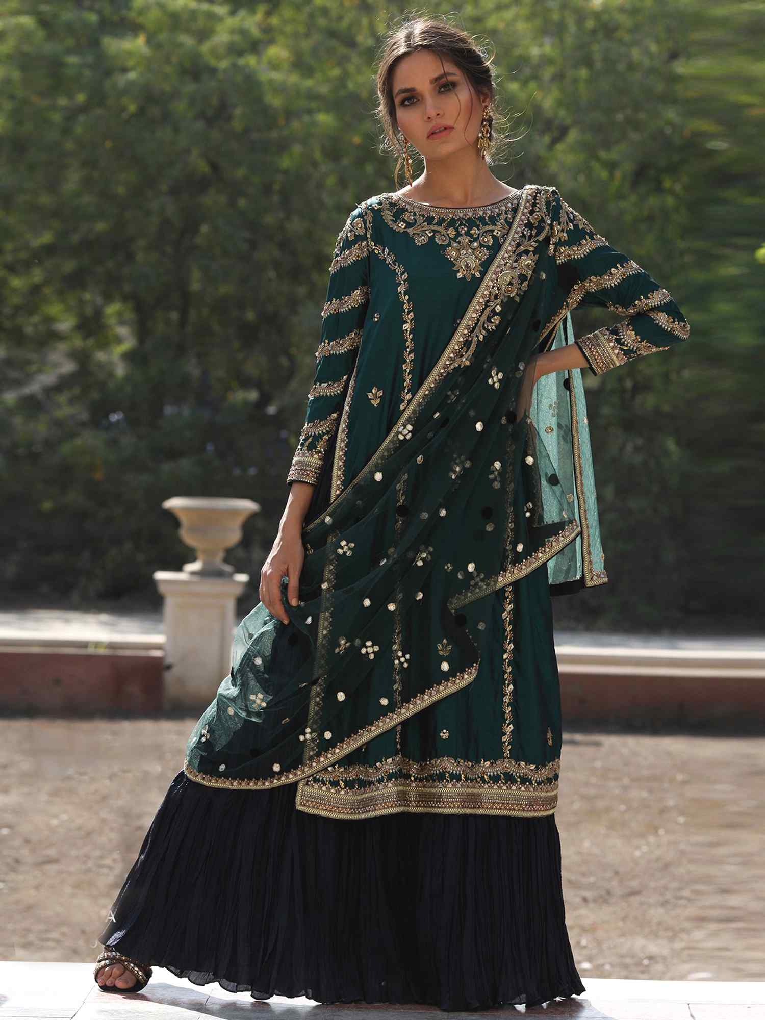 SIDE SLIT & DRAPED DUPATTA - Image 2