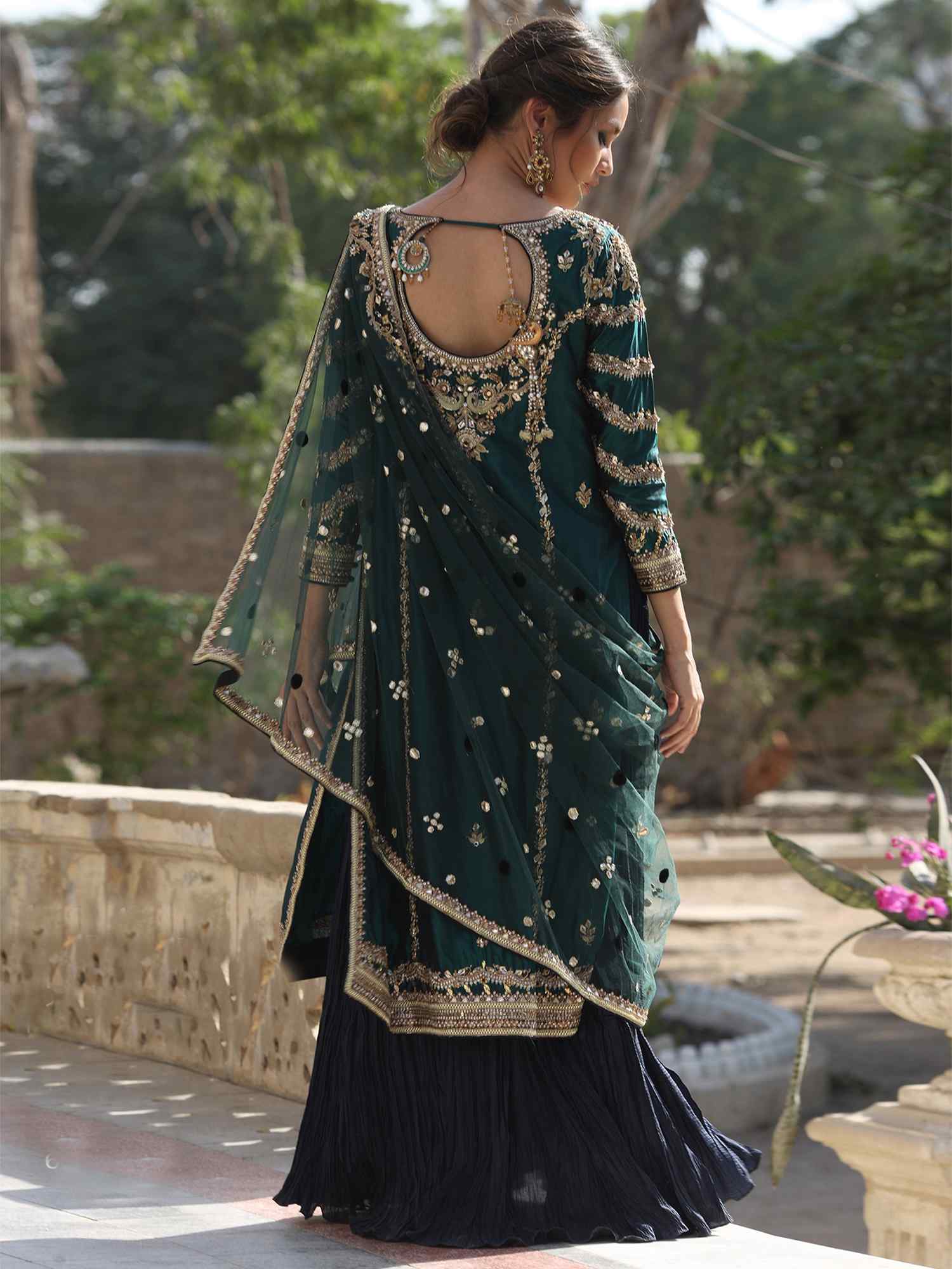 SIDE SLIT & DRAPED DUPATTA - Image 3